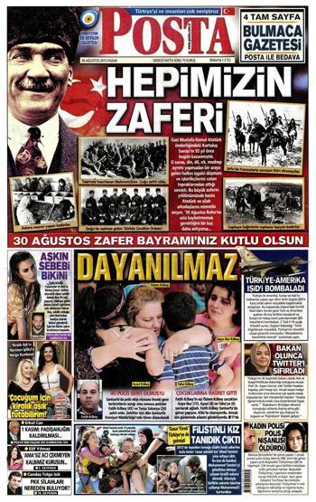 Gazete manşetleri (30.08.2015)