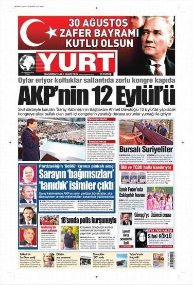Gazete manşetleri (30.08.2015)