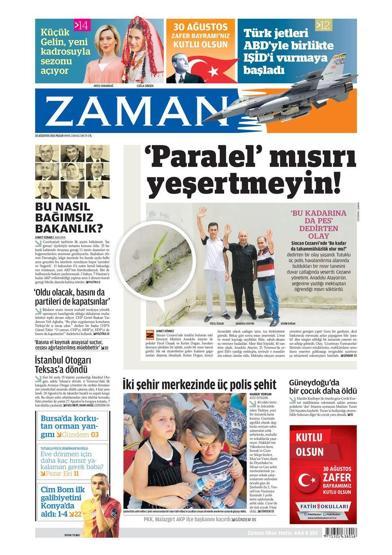 Gazete manşetleri (30.08.2015)
