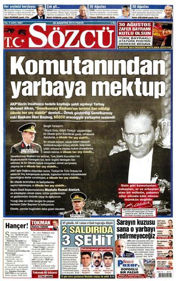Gazete manşetleri (30.08.2015)