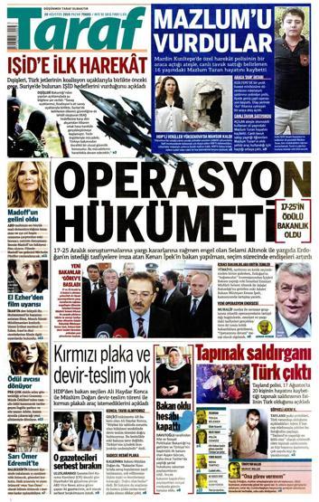 Gazete manşetleri (30.08.2015)