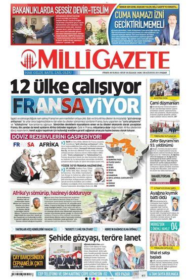 Gazete manşetleri (30.08.2015)