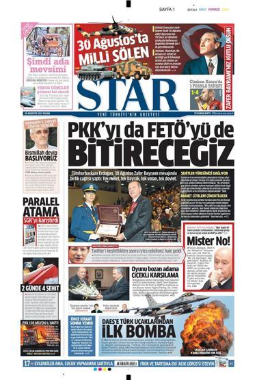 Gazete manşetleri (30.08.2015)