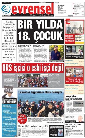 Gazete manşetleri (30.08.2015)
