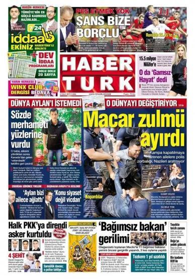 Gazete manşetleri (4 Eylül 2015)
