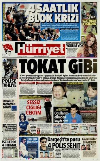 Gazete manşetleri (4 Eylül 2015)