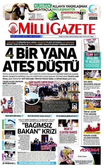 Gazete manşetleri (4 Eylül 2015)