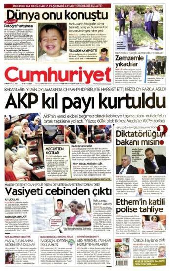 Gazete manşetleri (4 Eylül 2015)