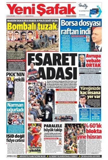 Gazete manşetleri (4 Eylül 2015)