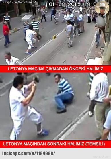 Türkiye - Letonya maçı capsleri