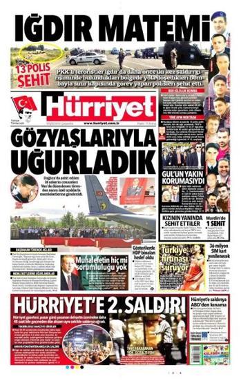 Gazete manşetleri (9 Eylül 2015)