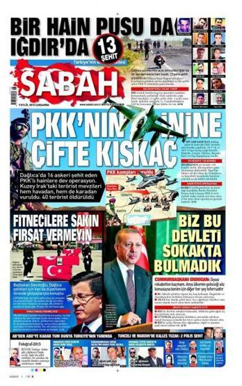 Gazete manşetleri (9 Eylül 2015)