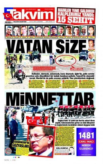 Gazete manşetleri (9 Eylül 2015)