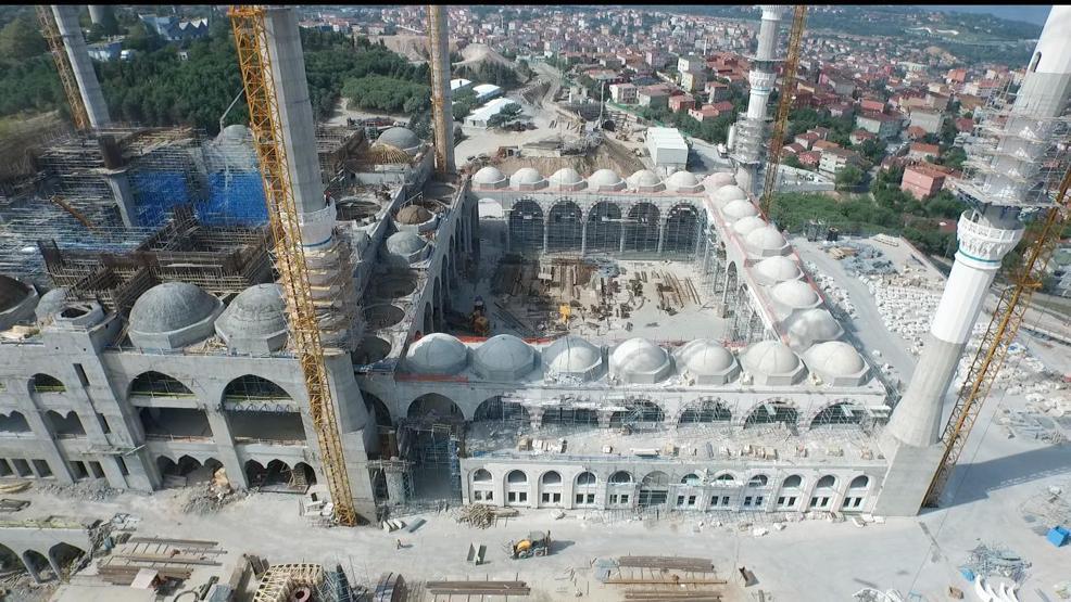 Çamlıca Camisi havadan görüntülendi