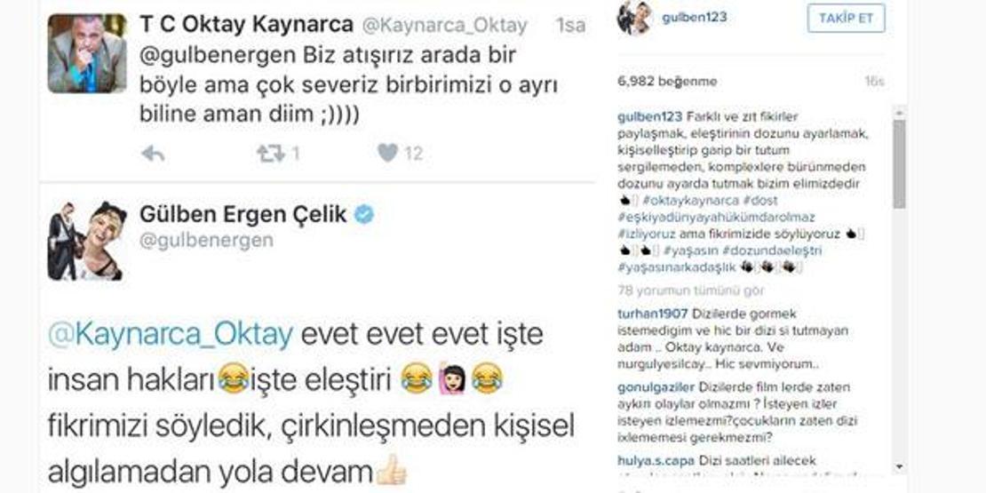 Oktay Kaynarca ile Gülben Ergen Twitter’da kapıştı