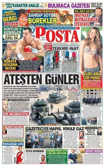 Gazete manşetleri (28.11.2015)