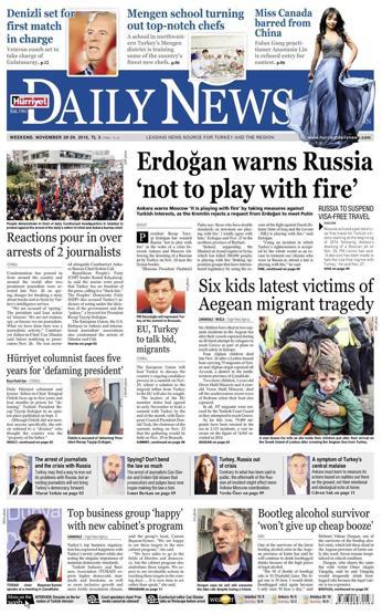 Gazete manşetleri (28.11.2015)