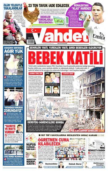 Gazete manşetleri (15 Ocak 2016)
