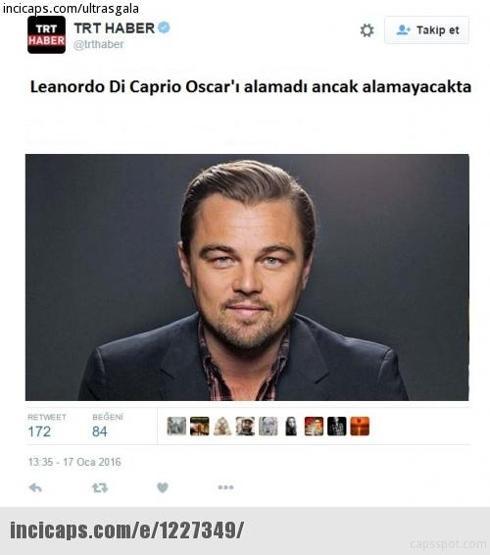 Leonardo DiCaprioya Oscar yok capsleri