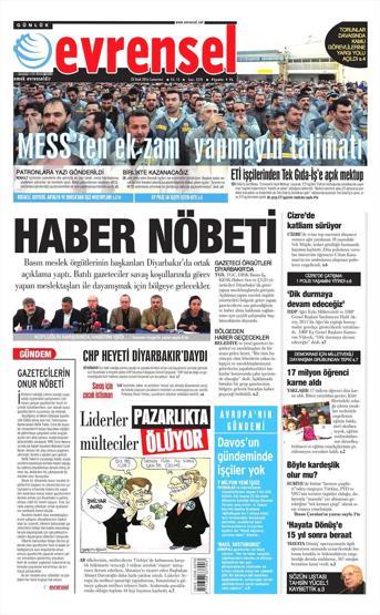 Gazete manşetleri (24 Ocak 2016)