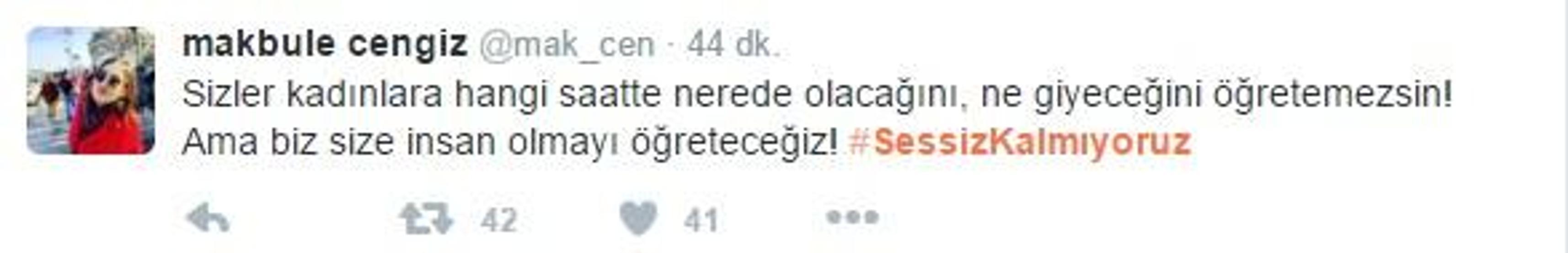 Sosyal medyada Sessiz Kalmıyoruz tepkisi