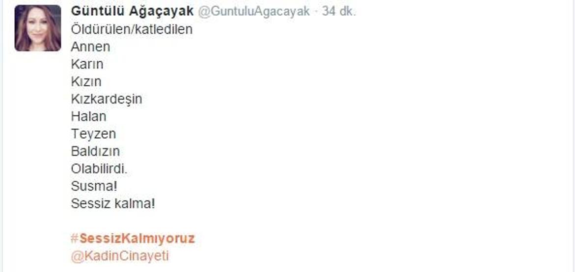 Sosyal medyada Sessiz Kalmıyoruz tepkisi