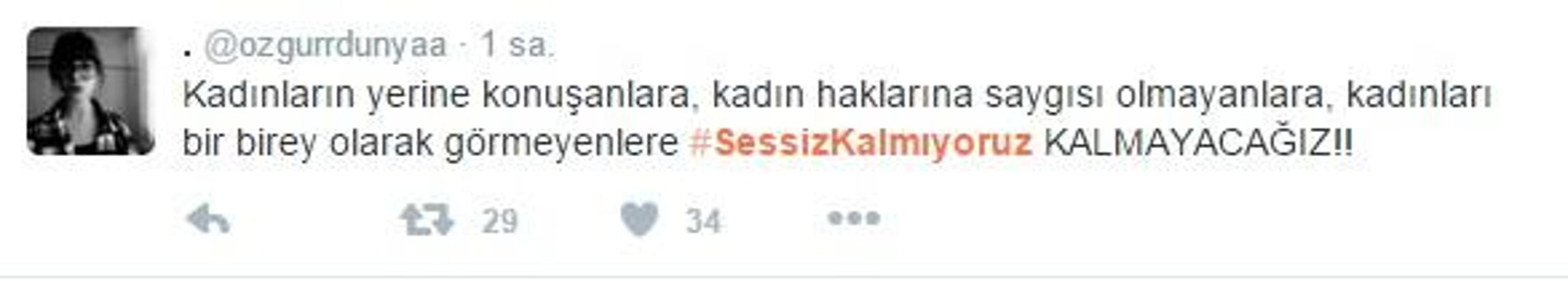Sosyal medyada Sessiz Kalmıyoruz tepkisi