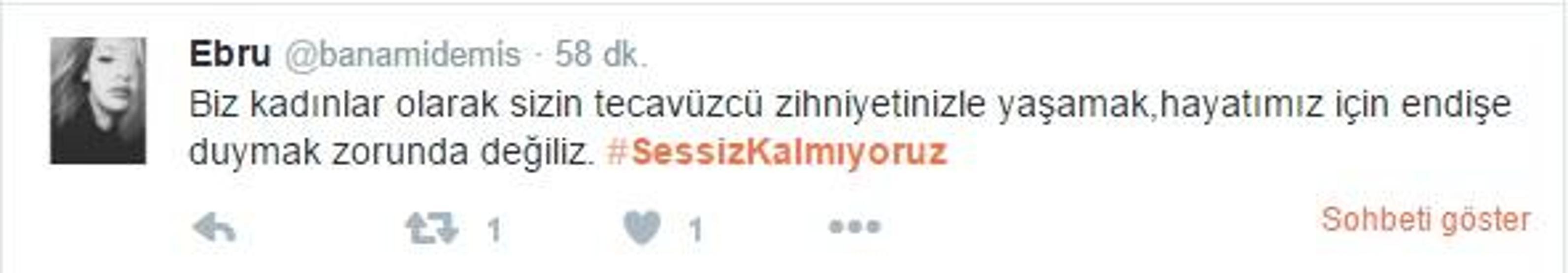 Sosyal medyada Sessiz Kalmıyoruz tepkisi