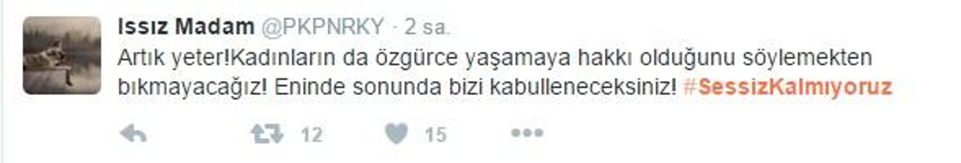 Sosyal medyada Sessiz Kalmıyoruz tepkisi