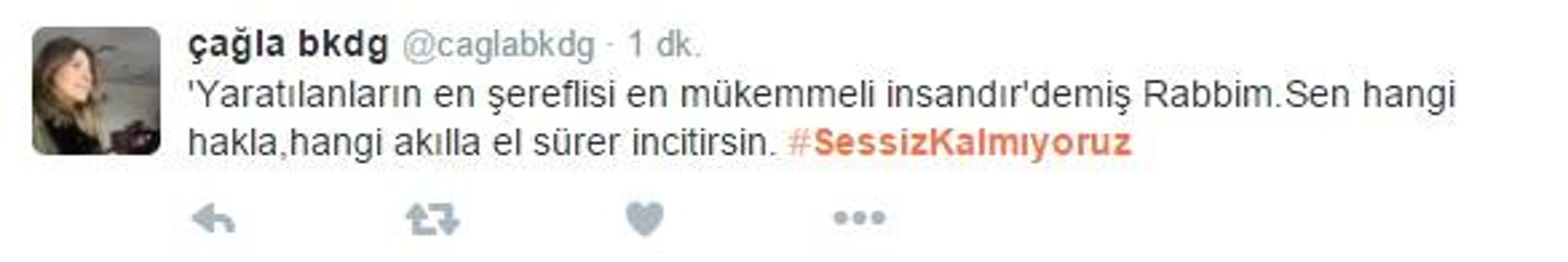 Sosyal medyada Sessiz Kalmıyoruz tepkisi