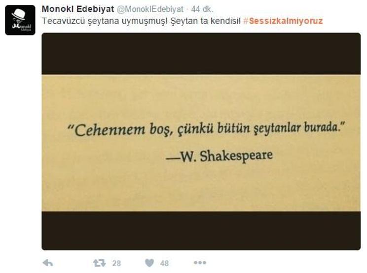 Sosyal medyada Sessiz Kalmıyoruz tepkisi