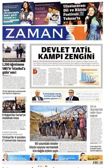 Gazete manşetleri (08.02.2016)