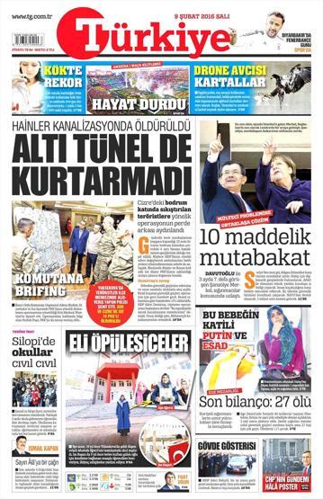 Günün gazete manşetleri (09.02.2016)