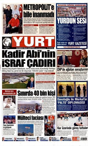 Günün gazete manşetleri (09.02.2016)