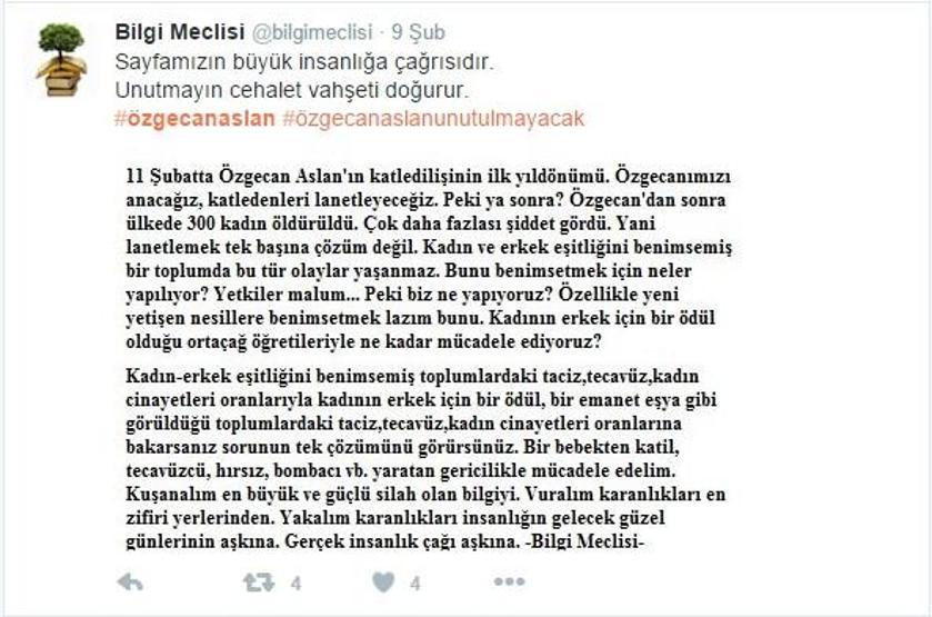 Özgecan Aslan unutulmadı