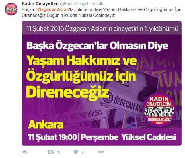Özgecan Aslan unutulmadı