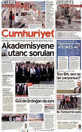 Günün gazete manşetleri (12.02.2016)