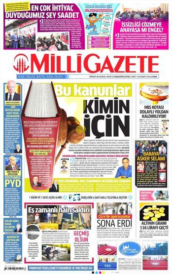 Günün gazete manşetleri (12.02.2016)