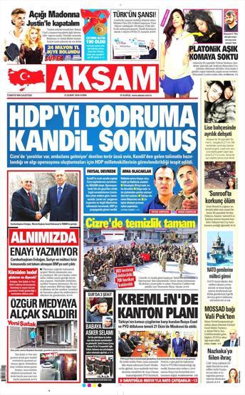 Günün gazete manşetleri (12.02.2016)
