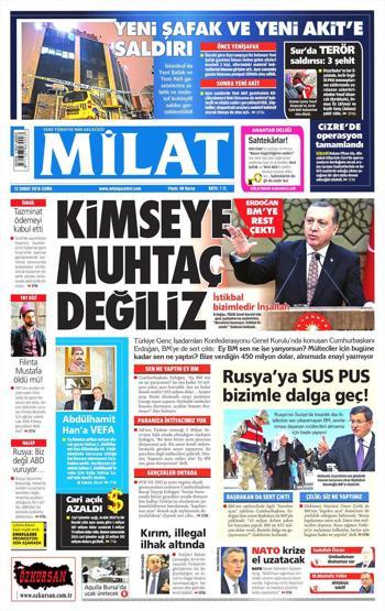 Günün gazete manşetleri (12.02.2016)