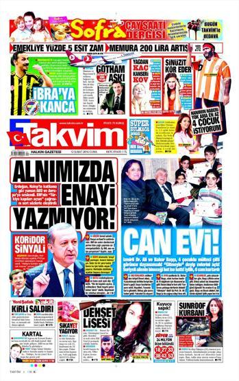 Günün gazete manşetleri (12.02.2016)
