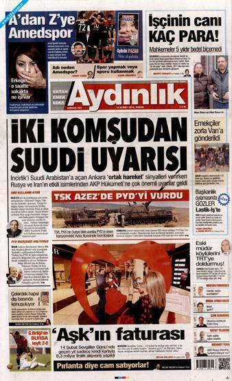 Gazete manşetleri (14.02.2016)