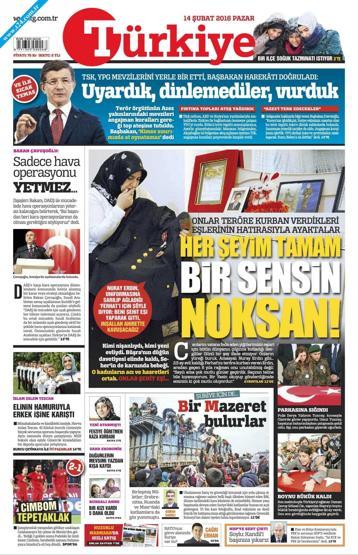 Gazete manşetleri (14.02.2016)