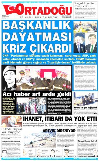 Gazete manşetleri (18 Şubat 2016)