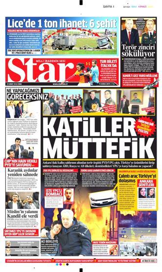 Gazete manşetleri (19 Şubat 2016)