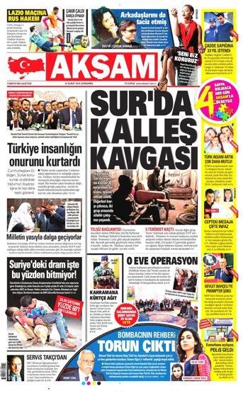 Gazete manşetleri (24 Şubat 2016)