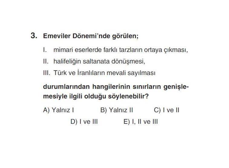 Online deneme sınavı Sosyal Bilimler bölümü cevap anahtarı