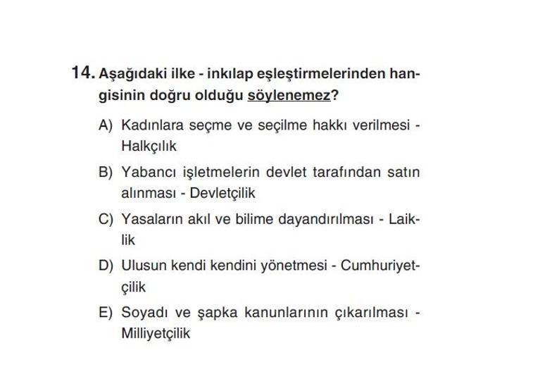 Online deneme sınavı Sosyal Bilimler bölümü cevap anahtarı