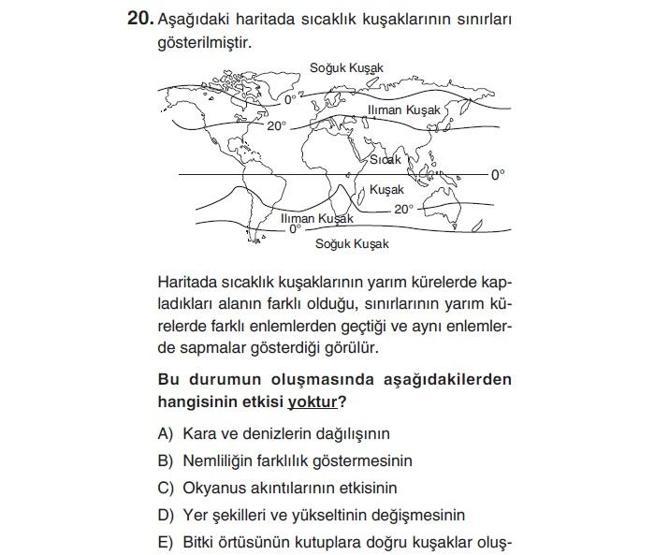 Online deneme sınavı Sosyal Bilimler bölümü cevap anahtarı
