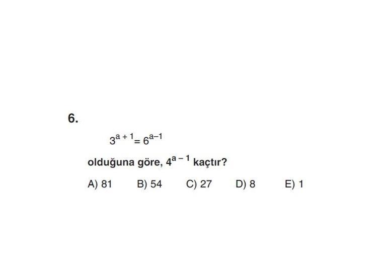 Online YGS denemesi Temel Matematik bölümü cevap anahtarı